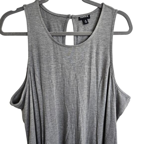 Torrid Dress Knee Length Dress Trapeze Dress Sleeveless Dress 2X Gray Jersey - Picture 2 of 9